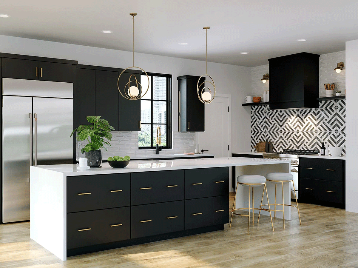 Waypoint Cabinetry with Black Cabinets